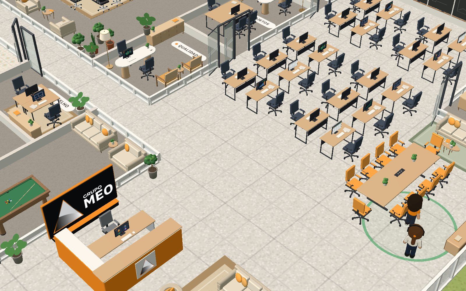 O escritório virtual em 3D do Grupo MEO
